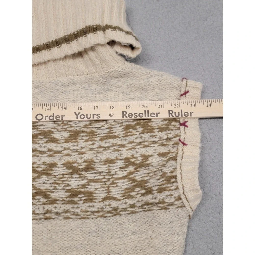 Free People Sweater Womens Medium Snow Drift‎ Fair Isle Cowl Neck Top Sleeveless